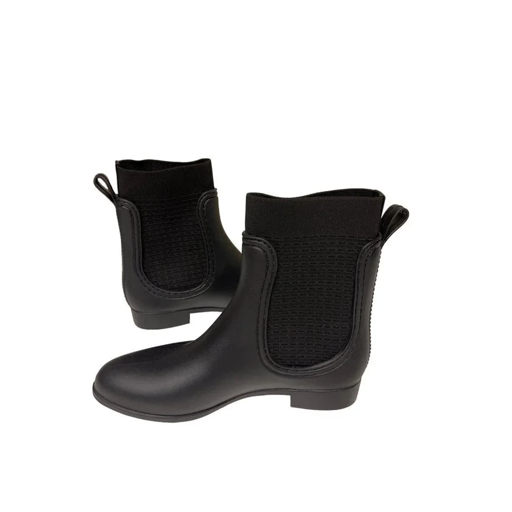 Catherine Malandrino Chelsea Rainboot Black Pull On Size 8 39